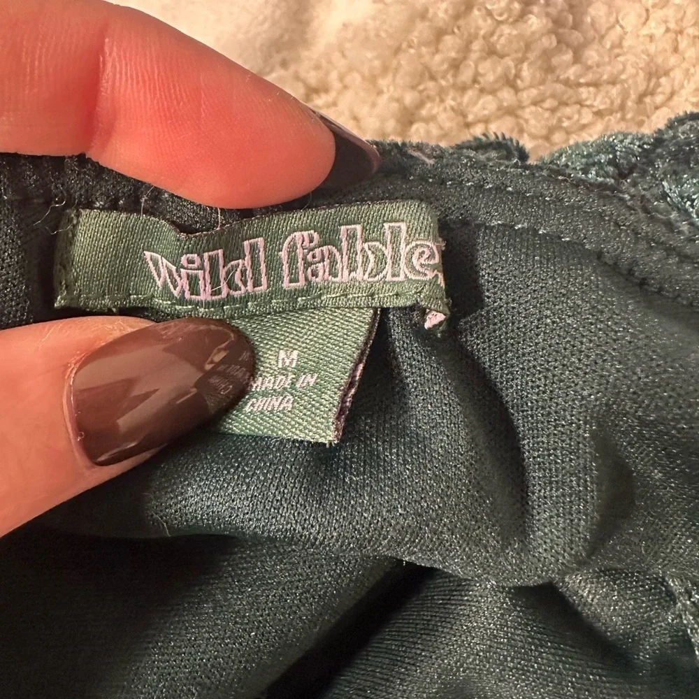 Wild Fable Green Velvet Spaghetti Strap Dress